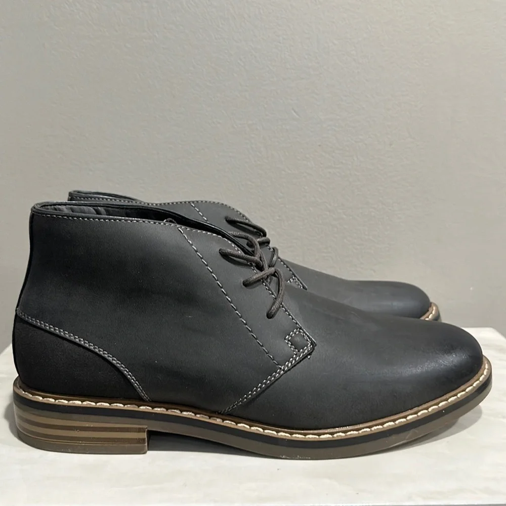 R2 Faux Gray Leather Men’s Chukka Lace Up Boots Size 8 - Picture 1 of 10